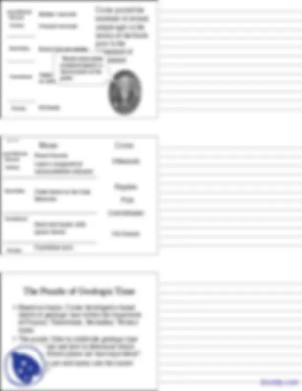 Paleontology - Paleontology - Lecture Slides | Slides Geology | Docsity