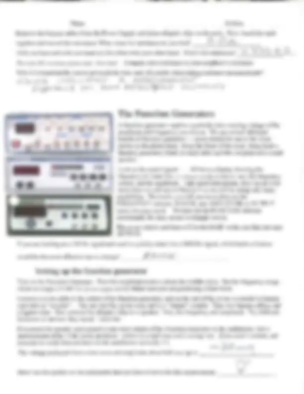 Questions on Electronics Equipment, Function Generators, Oscilloscopes ...