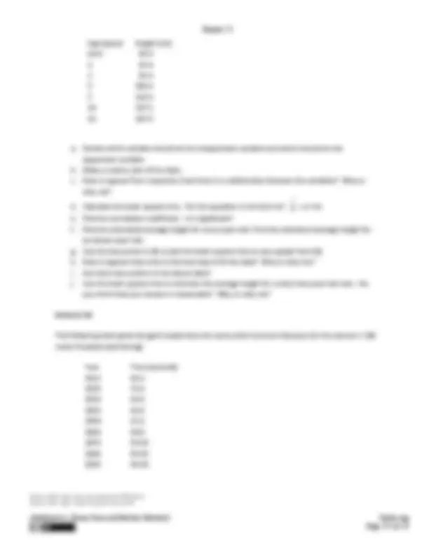 Linear Regression and Correlation - Business Statistics - Homework ...