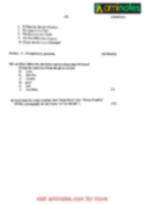 German Grammar question paper | Lecture notes German Language | Docsity
