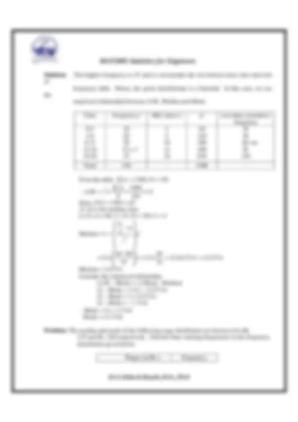 Statistics Engineering Note Sheet Statistics for engineers | Lecture notes Statistics | Docsity