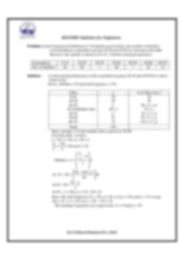 Statistics Engineering Note Sheet Statistics for engineers | Lecture notes Statistics | Docsity