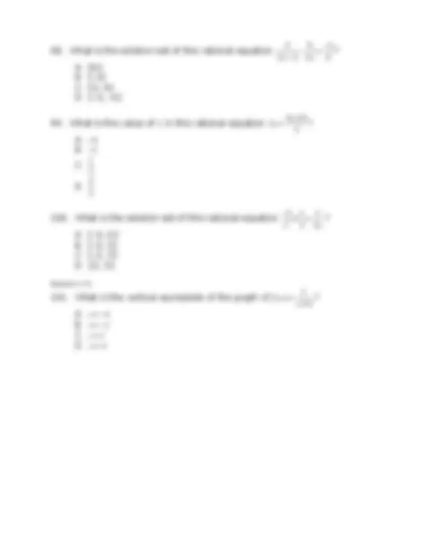 Algebra II Practice Test | Exams Mathematics | Docsity