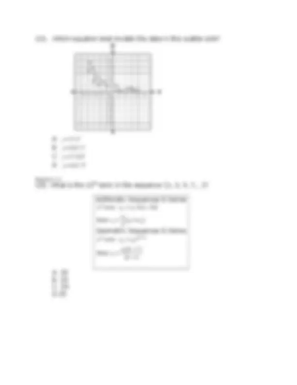 Algebra II Practice Test | Exams Mathematics | Docsity