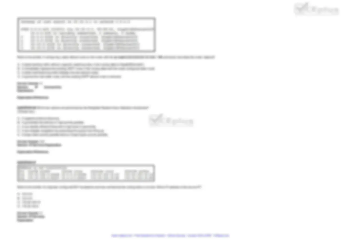 CCNA - 200-301 102q - Demo | Quizzes Network Design | Docsity