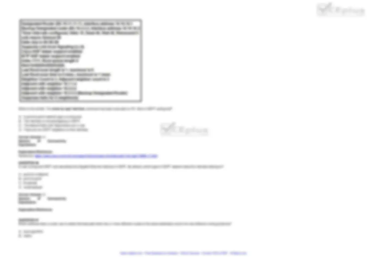 CCNA - 200-301 102q - Demo | Quizzes Network Design | Docsity