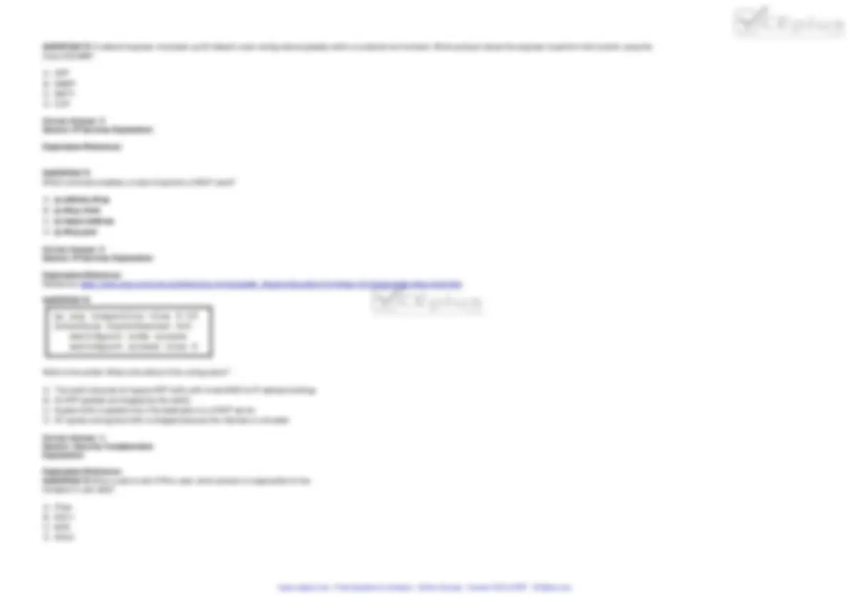 CCNA - 200-301 102q - Demo | Quizzes Network Design | Docsity