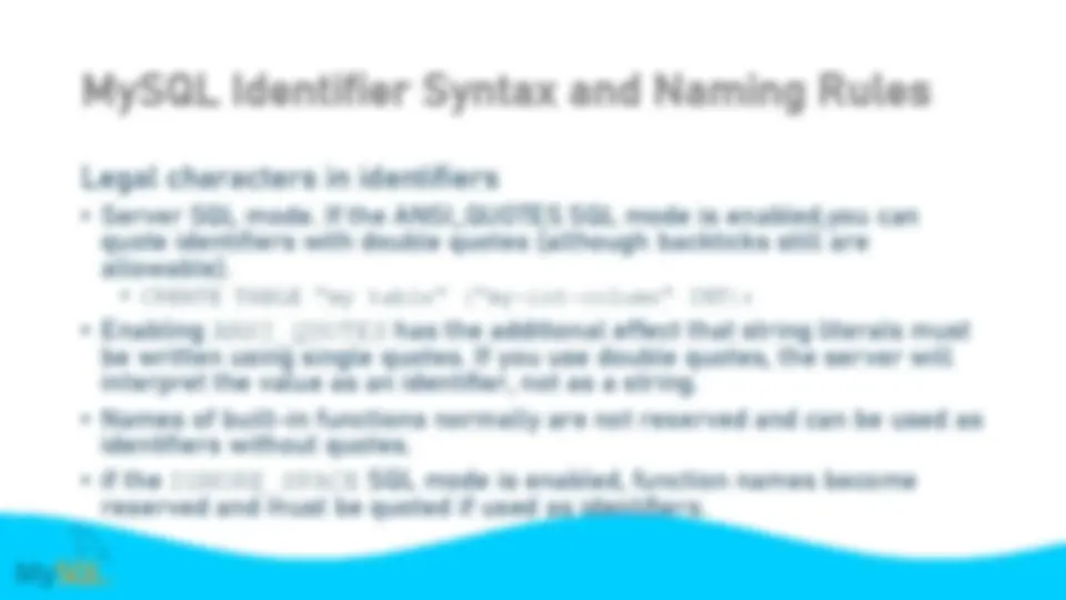 Database Identifier MySQL Identifier Syntax and Character Set Support: Rules and Best ...