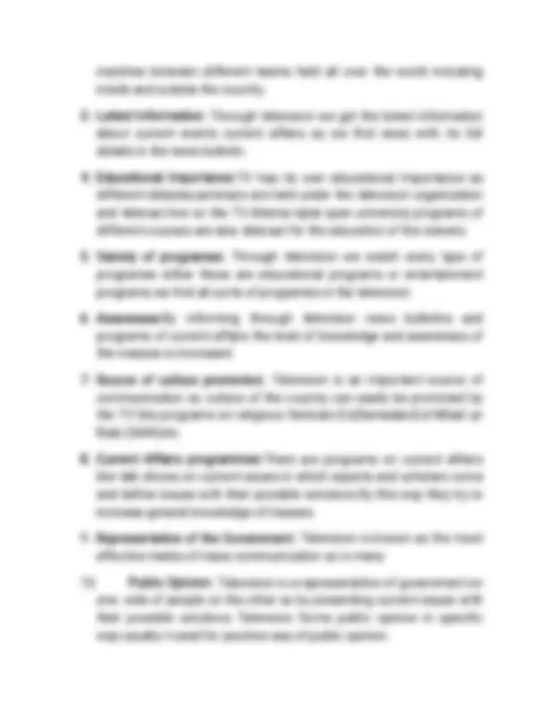 TV Broadcast journalism | Study notes Journalism | Docsity