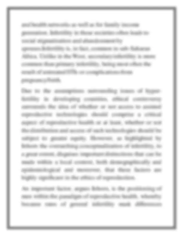 Class 12 Investigatory project Infertility | Assignments Biology | Docsity