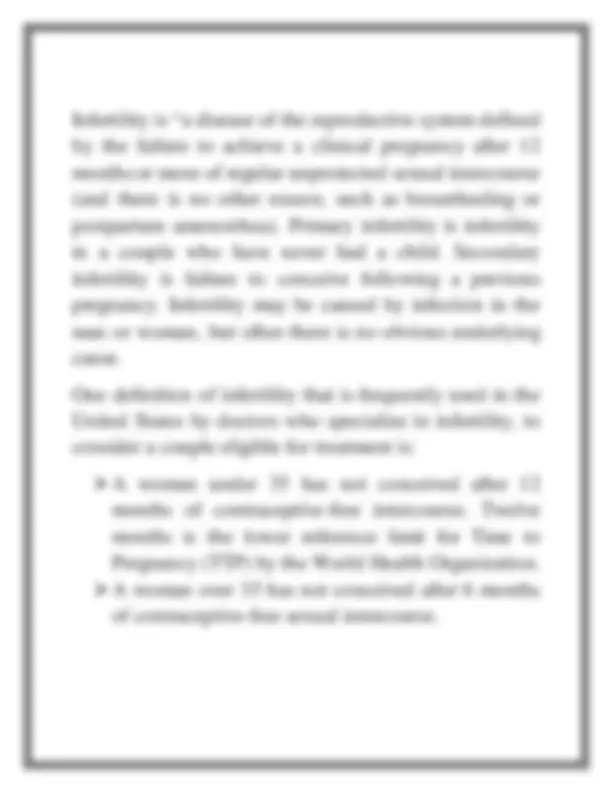 Class 12 Investigatory project Infertility | Assignments Biology | Docsity