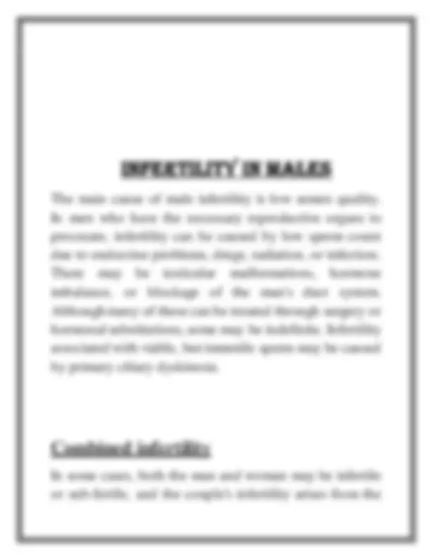 Class 12 Investigatory project Infertility | Assignments Biology | Docsity