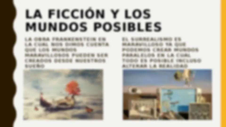 Textos y Mundos Posibles: Frankenstein y La Debutante | Slides Spanish