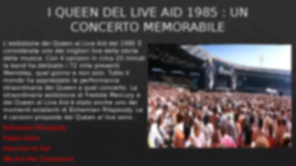 Storia dei Queen: Tour e Concerti Memorabili | Assignments Music | Docsity