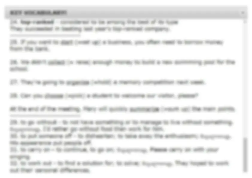 English vocabulary b1.2/b2.1 | Study notes English Language | Docsity