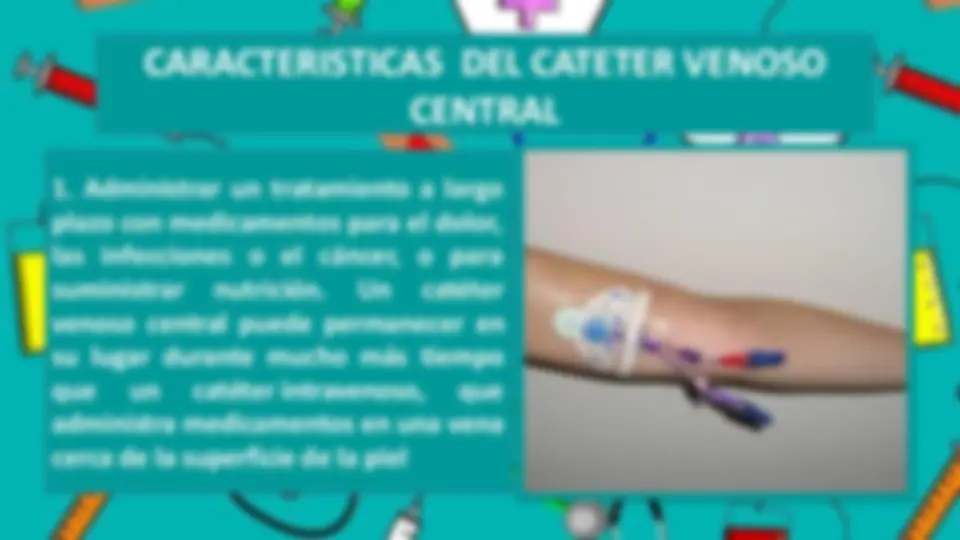 cateter venoso central | Diapositivas de Anatomía Aplicada | Docsity