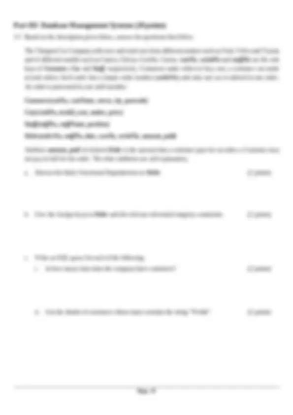 Entrance Exam MSC 2014 | Exams Software Engineering | Docsity
