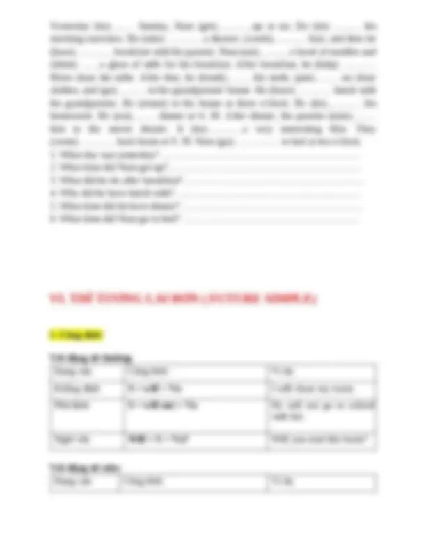 12 Thì cơ bản trong Tiếng ANh | Schemes and Mind Maps English | Docsity