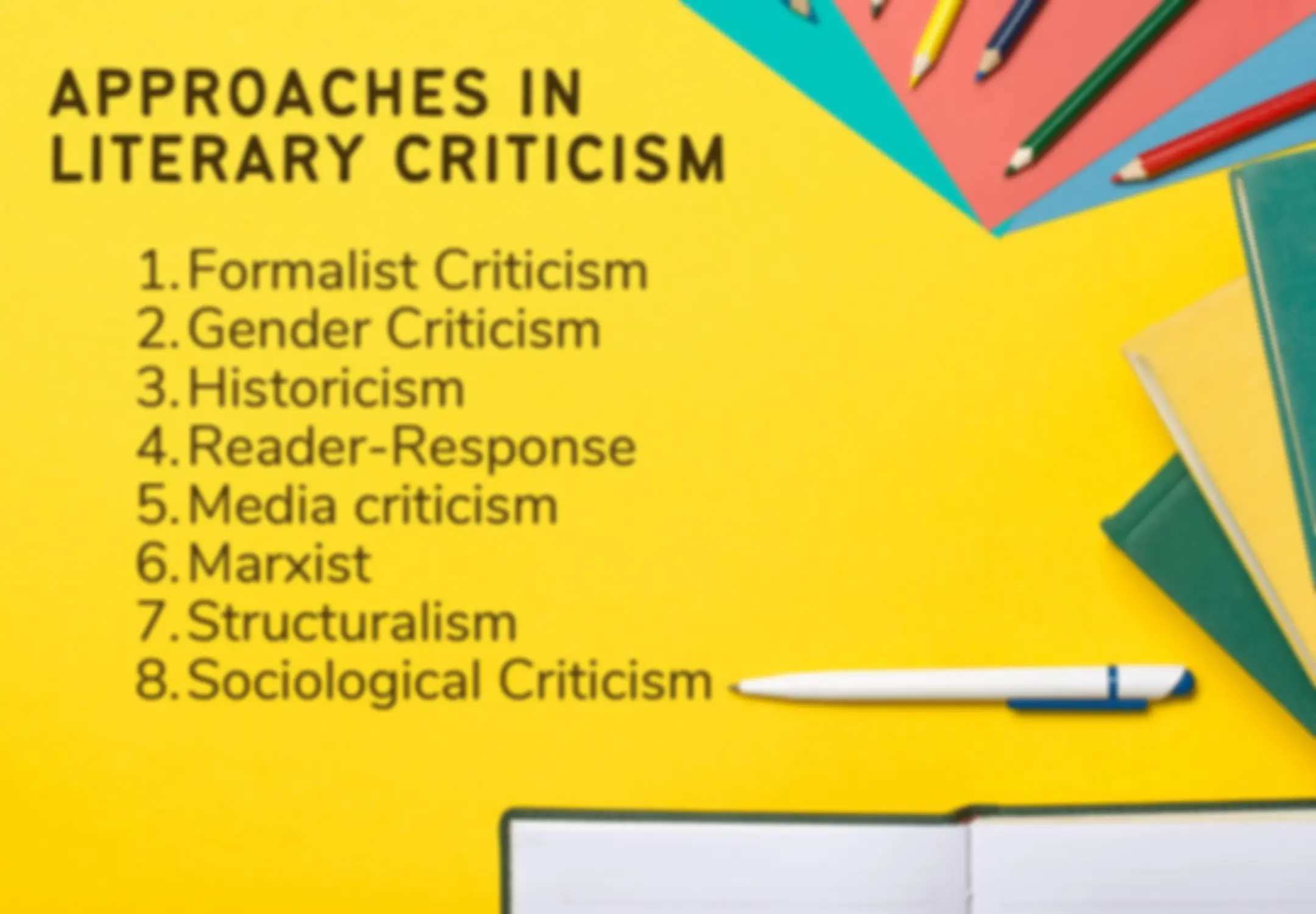 Approaches in literary criticism | Essays (high school) English | Docsity