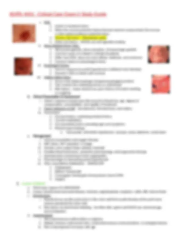 NURS 4431 - Critical Care Exam 3 Study Guide | Exams Biosafety | Docsity