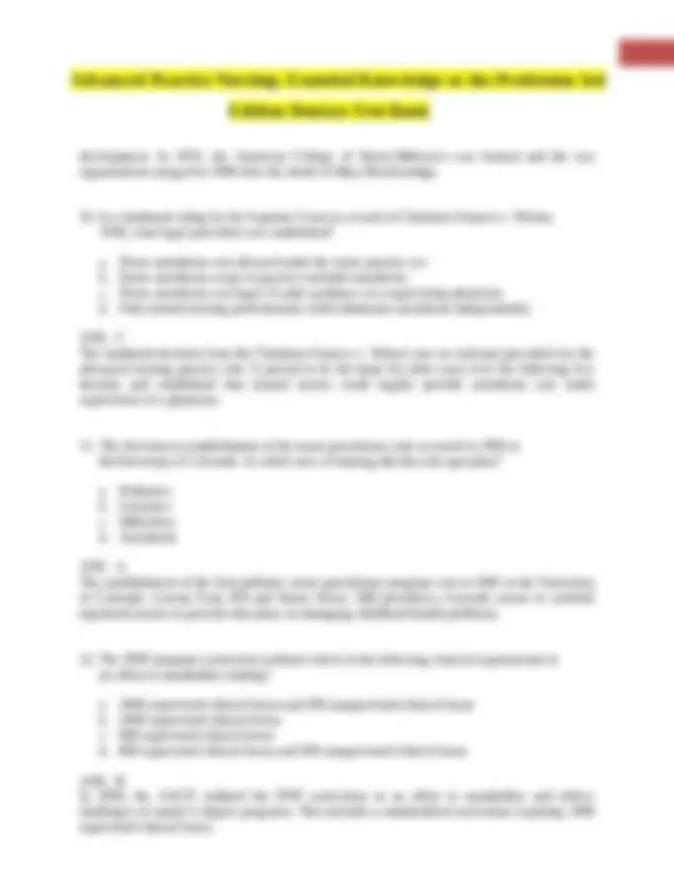 Advanced Practice Nursing: Essential Knowledge or the Profession 3rd ...