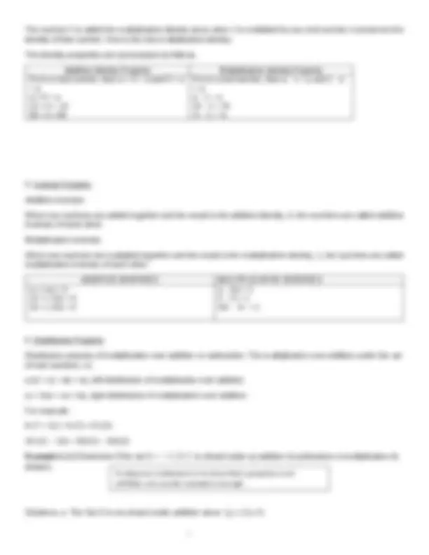 PROPERTIES OF REAL NUMBERS | Lecture notes Abstract Algebra | Docsity
