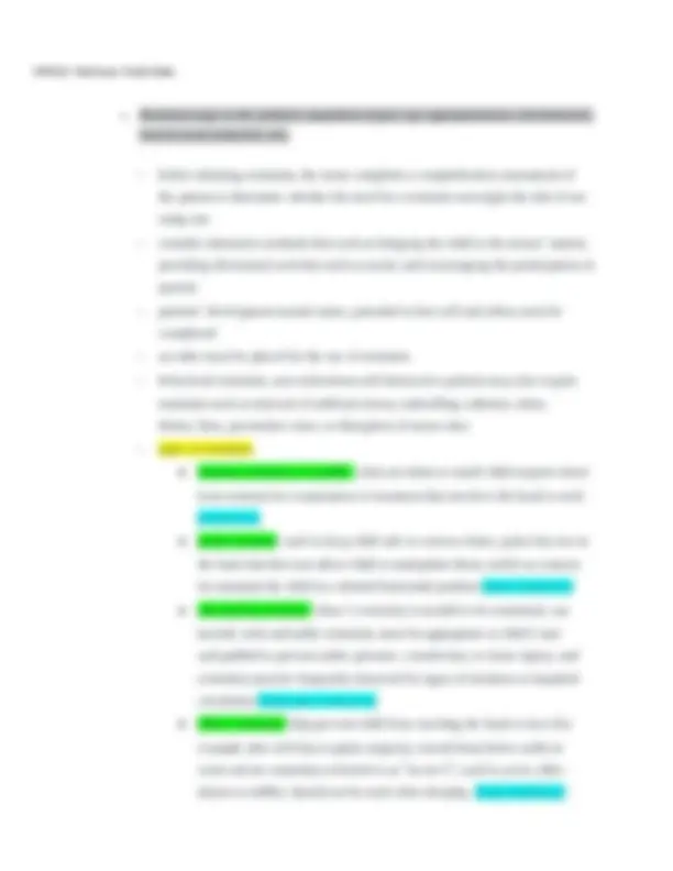 NUR 335 - Peds Exam 1 Study Guide | Exams Health sciences | Docsity