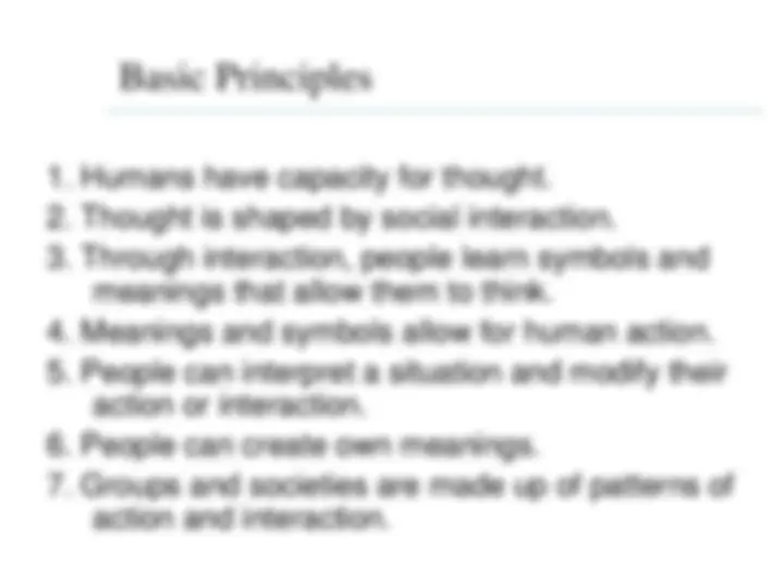 Symbolic Interactionism - Sheldon Stryker | Slides Sociology | Docsity