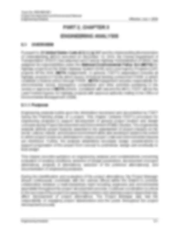 Engineering Analysis Procedure for Project Development and Environment ...