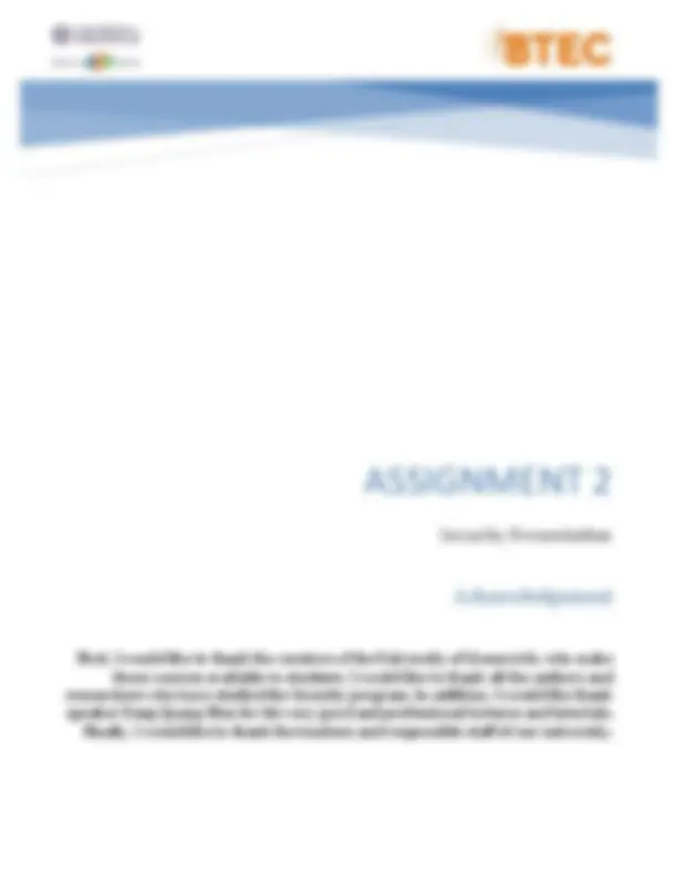 Assignment 2 for Security 1623 | Assignments Network security | Docsity