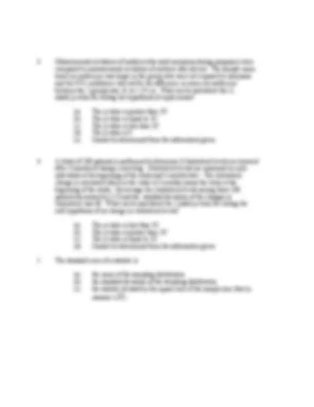 PRACTICE PROBLEMS FOR BIOSTATISTICS | Study notes Biostatistics | Docsity