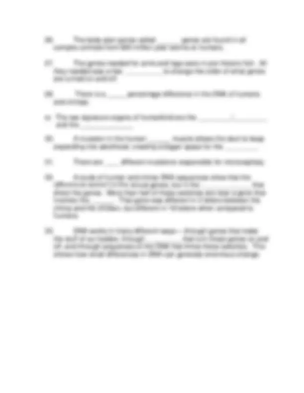 “What Darwin Never Knew” Video Worksheet The following Exams Evolutionary biology Docsity