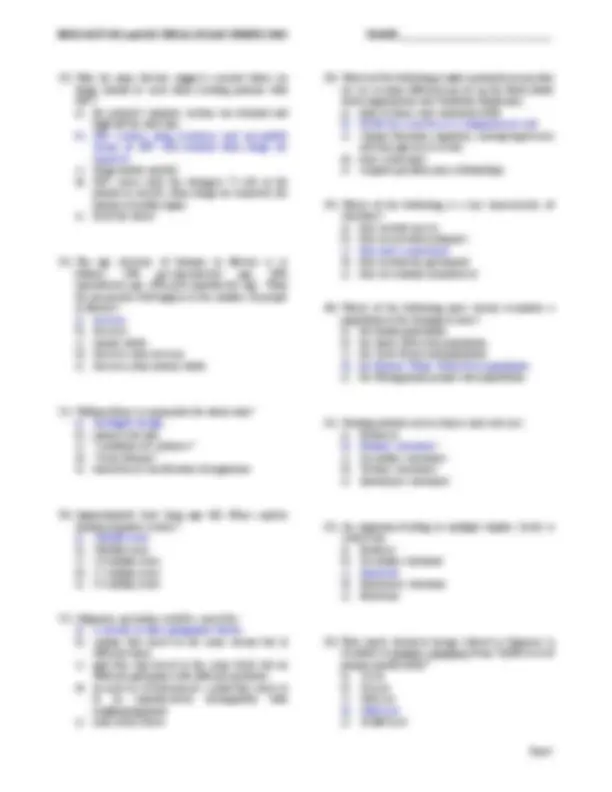 BIOLOGY 101 and 102 FINAL EXAM SPRING 2002 ... | Slides Biology | Docsity