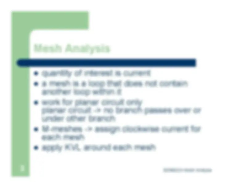 Mesh Analysis.pdf | Slides Basic Electronics | Docsity
