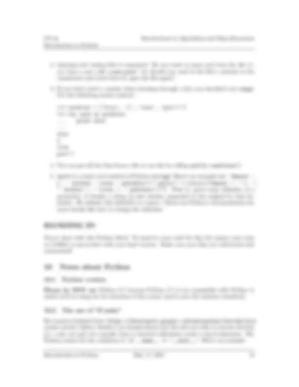 Python Lab: Introduction to Python and Data Structures | Lecture notes ...