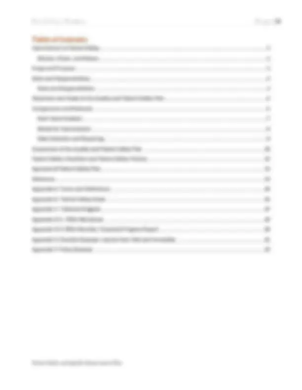 QUALITY AND PATIENT SAFETY PLAN Template | Lecture notes Nursing | Docsity
