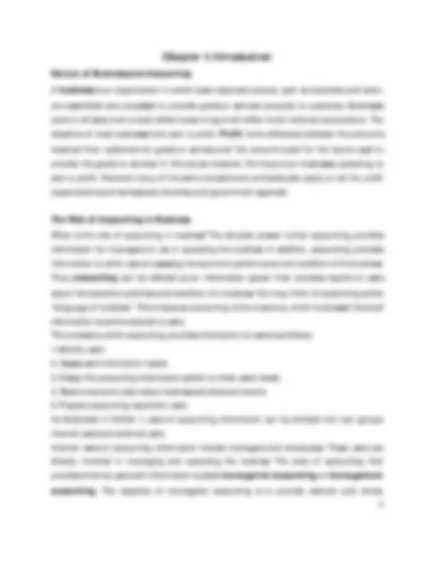 Cost and Management Accounting I | Lecture notes Cost Management | Docsity