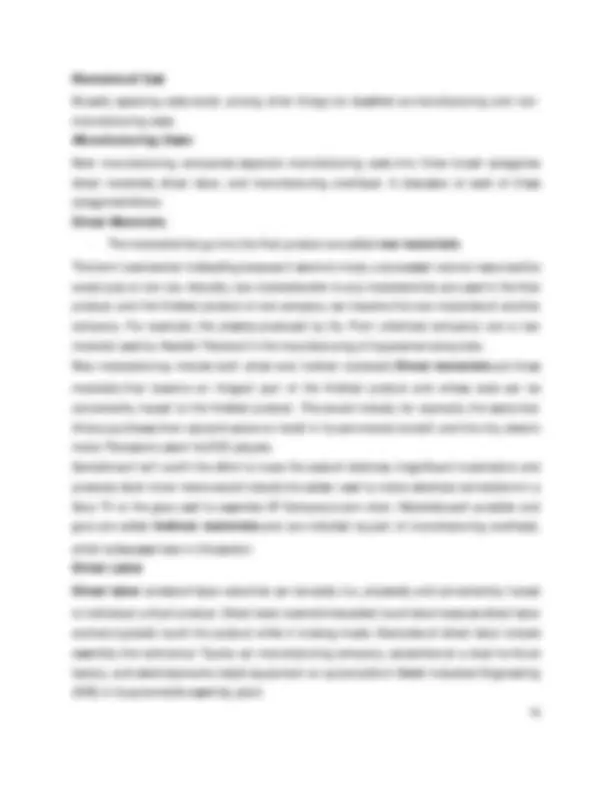 Cost and Management Accounting I | Lecture notes Cost Management | Docsity