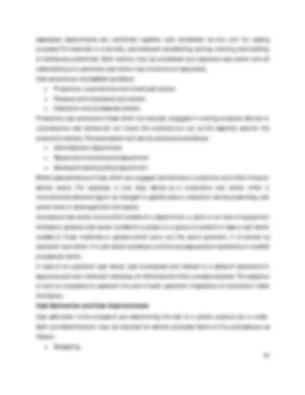 Cost and Management Accounting I | Lecture notes Cost Management | Docsity