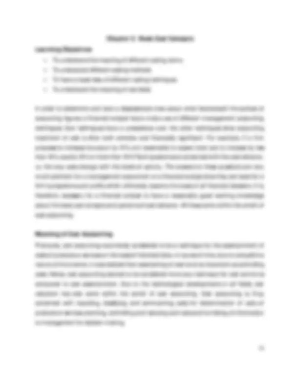 Cost and Management Accounting I | Lecture notes Cost Management | Docsity
