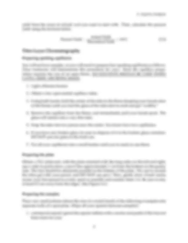 TLC Experiment: Aspirin Analysis - Plate Prep, Sampling, and ...