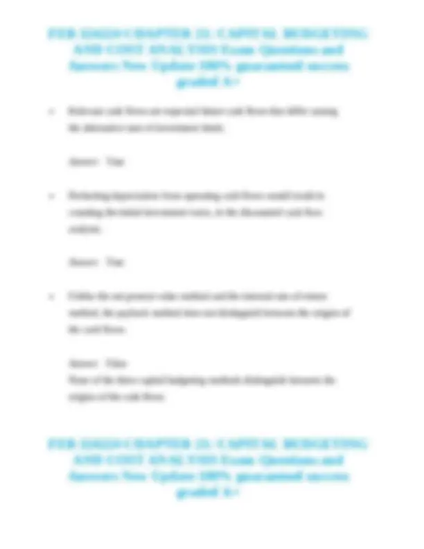FEB 324224 CHAPTER 21: CAPITAL BUDGETING AND COST ANALYSIS Exam ...