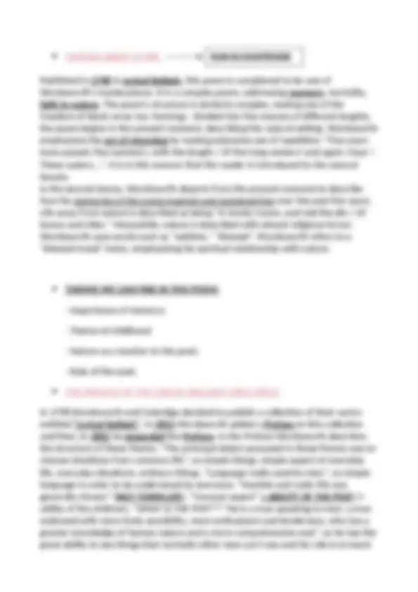 Romanticism from Wordsworth to Mary Shelley | Schemi e mappe ...