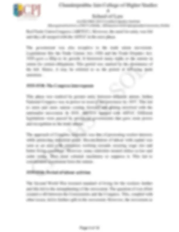 unit 1 of labour law | Study notes Labour Law | Docsity