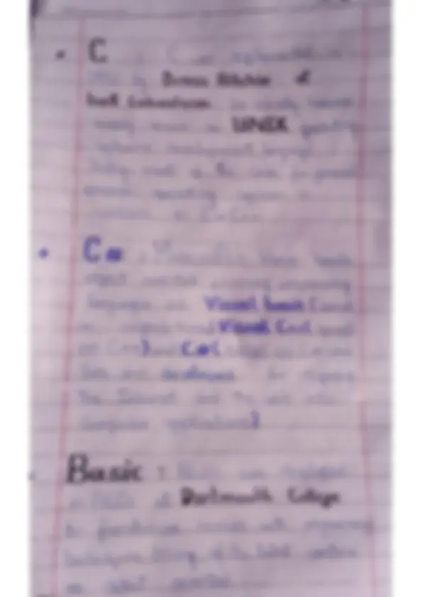 Programming languages | Lecture notes Programming Languages | Docsity