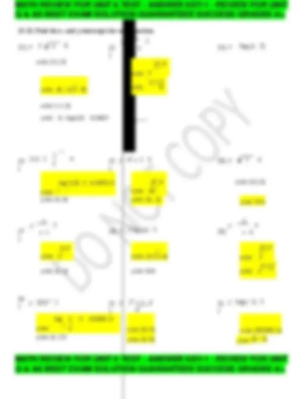 MATH REVIEW FOR UNIT 6 TEST - ANSWER KEY-1 - REVIEW FOR UNIT Q & AS ...