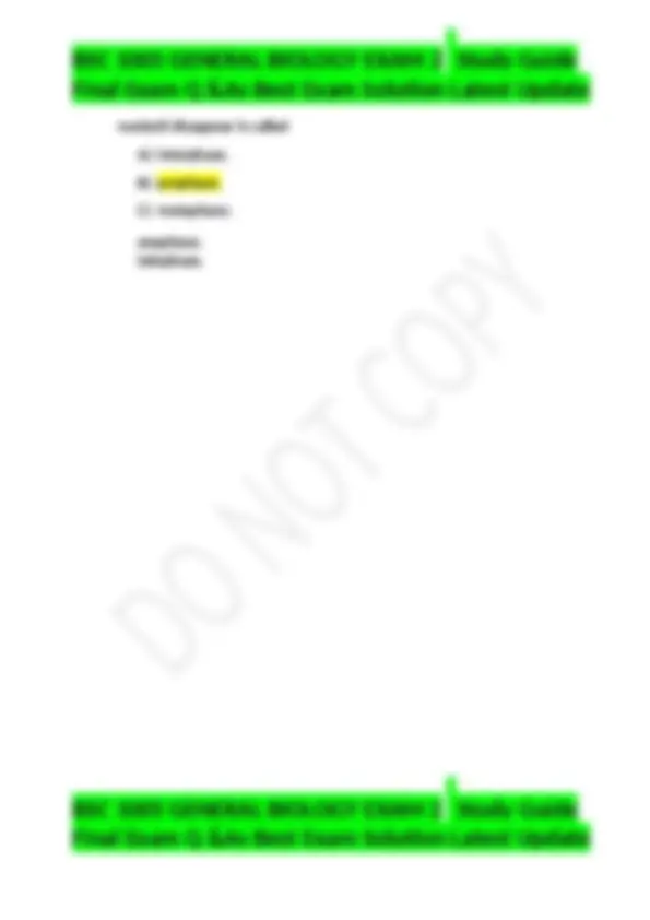 BSC 1005 GENERAL BIOLOGY EXAM 2 Study Guide Final Exam Q &As Best Exam ...