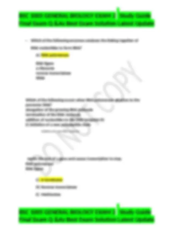 BSC 1005 GENERAL BIOLOGY EXAM 2 Study Guide Final Exam Q &As Best Exam ...