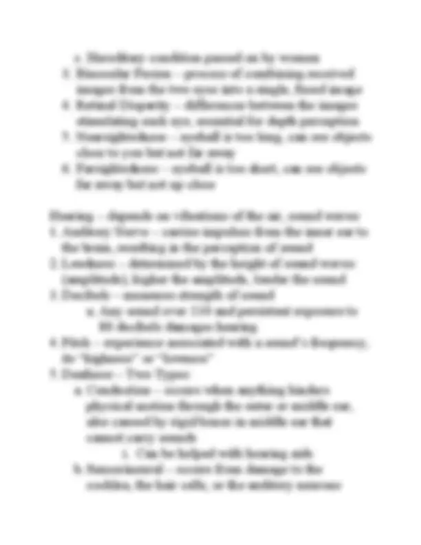 Chapter 8 Sensation and Perception Sec 1 | Study notes Law | Docsity