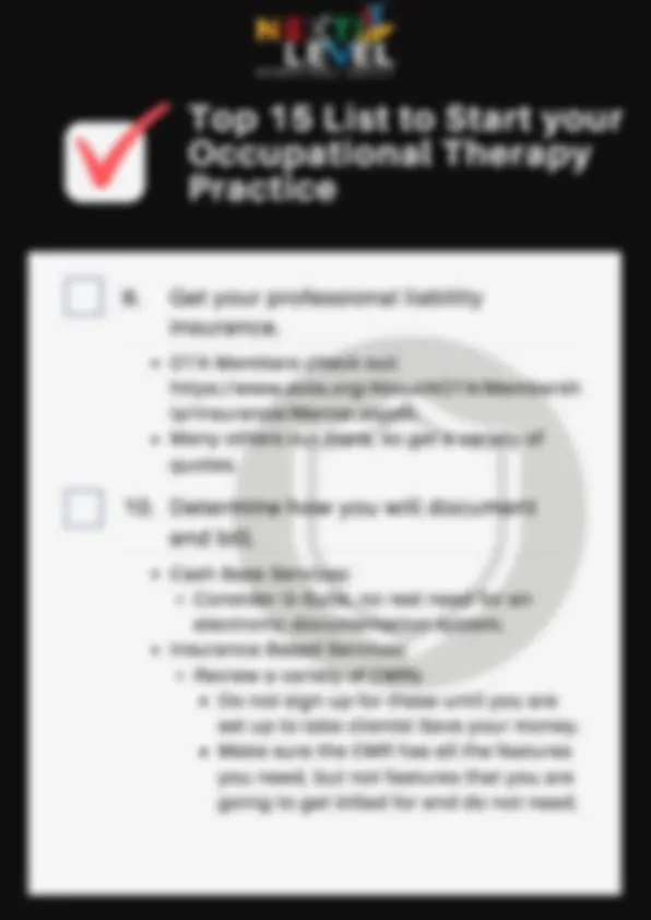 Top 15 List to Start your Occupational Therapy Practice | Study notes ...